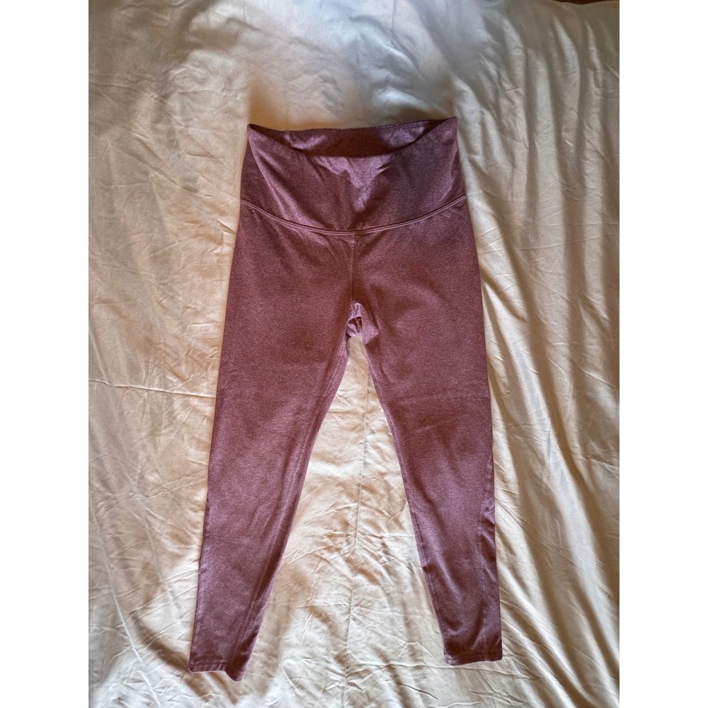 Old Navy Active Go-Dry High-Waisted Heathered Mauve Pink Leggings Medium